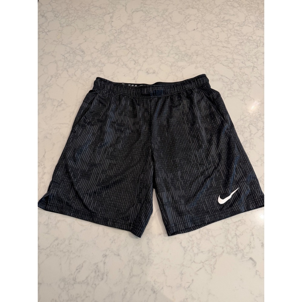Nike Mens Dri-FIT Athletic Basketball Shorts Black Grey 8in Inseam Large